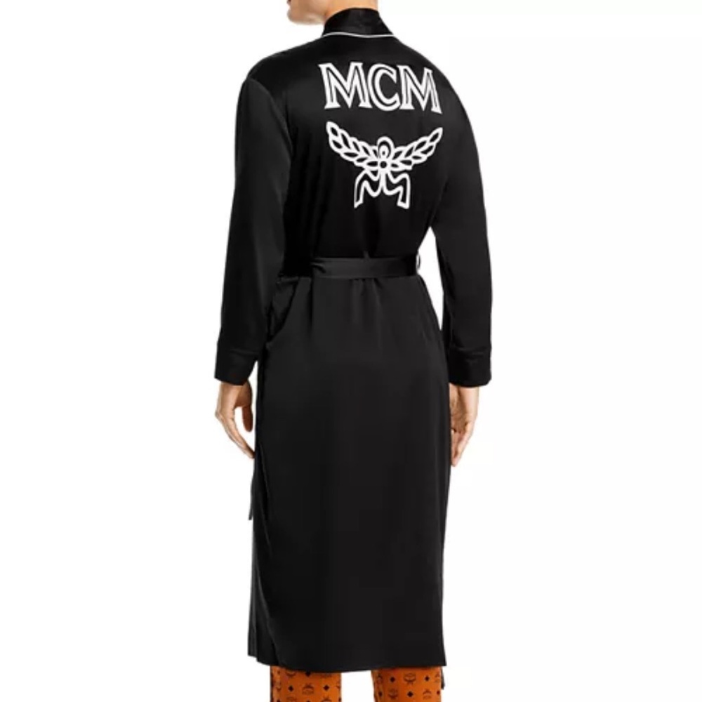MCM reversible logo silk robe